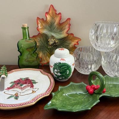 Vintage Collectible & Holiday Glassware With Fitz & Floyd, Wheaton, Otagiri 