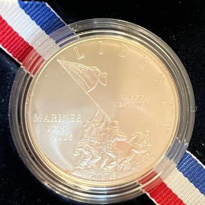 2005 US Mint Marine Corps 230th Anniversary Silver Dollar