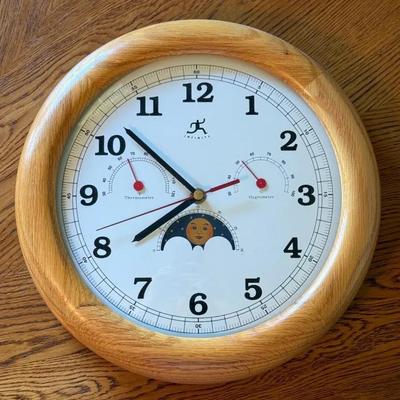Infinity Instruments Oak Frame Weather Station W/ Moon & Stars