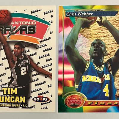 2 - Collectible Rookie Basketball Cards, Tim Duncan & Chris Weber