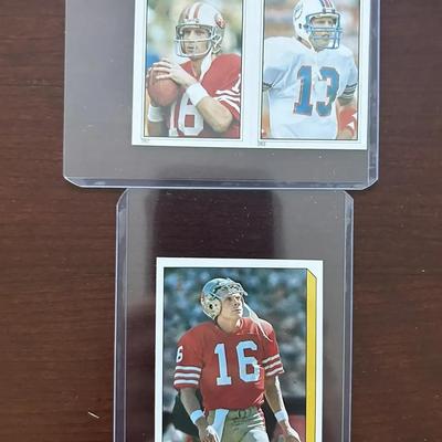 1986 Topps Football Sticker. Joe Montana. 1985 Montana and Marino Topps Football Sticker