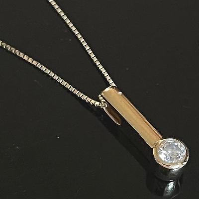 14K Yellow Gold Chain with 14K Diamond Pendant 