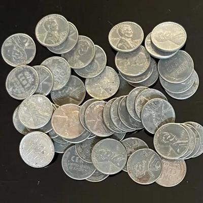 50 U.S. WWII 1943 Steel Pennies 