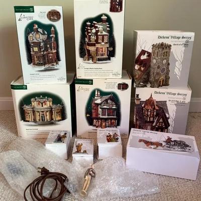 Dept. 56 Dickens Village & Christmas Carol Lighted Houses, Plus Smalls & Accessories (13+)