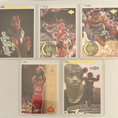 5 - Collectible Rookie Basketball Cards,Hardaway, Mourning, Carter ++