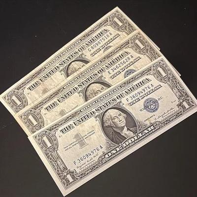 Series 1957 Blue Seal $1 Silver Certificates (3)