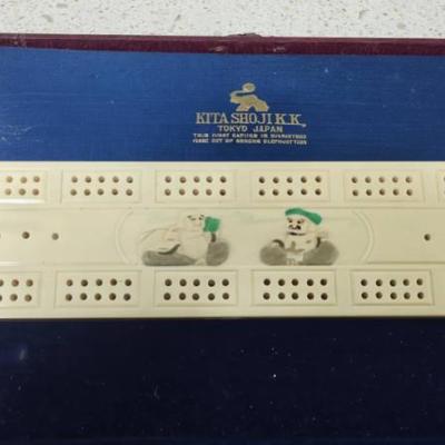 WST048 (1) Genuine Ivory "Cribbage Board" for Playing Cards.