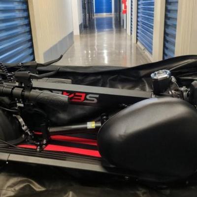 WST013 Like New: Never Used "SEALUP" Adult Electric Scooter with Seat and Accessories.