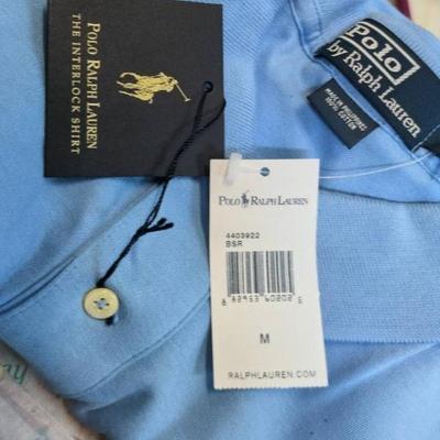 WST060 (1) Unused: Medium Sized, Light Blue "POLO" Shirt by Ralph Lauren.