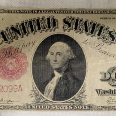 WST075 Collectible "1917 United States One Dollar Note" Up for Auction!