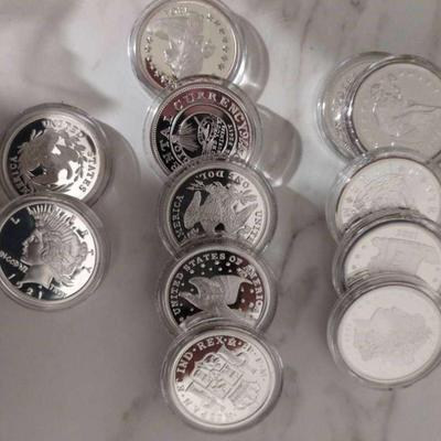 WST004 Complete Set of the "United States Most Sought-After Silver Dollars" .999 Fine Silver!