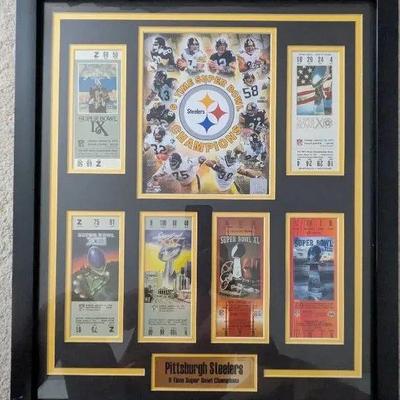 WST119 NFL "Pittsburgh Steelers" 6-Time Super Bowl Champions Wall Display.
