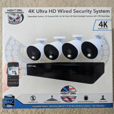 WST029 (1) Unused "Night Owl" 4K Ultra HD Wired Security System.