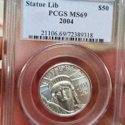 WST049 (1) PCGS Certified "UNITED STATES" $50 Dollar Platinum Coin and Guide.