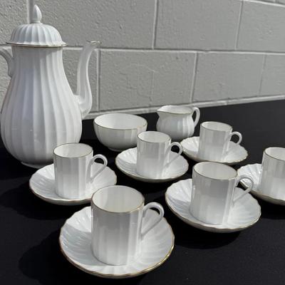 Bone China Coffee/Demitasse Set by Royal Worcester - Strathmore Pattern