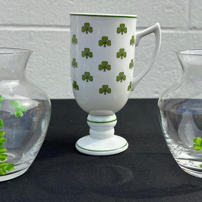 Irish-Themed Glass and Porcelain Set