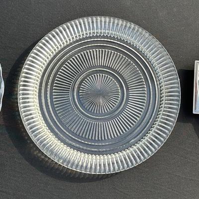 Assorted Vintage Serving Tray and Plates Lot