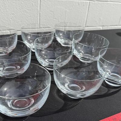 9 Clear Glass Bowls