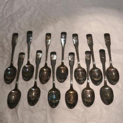 13 Original Colonies Collectible Spoons 