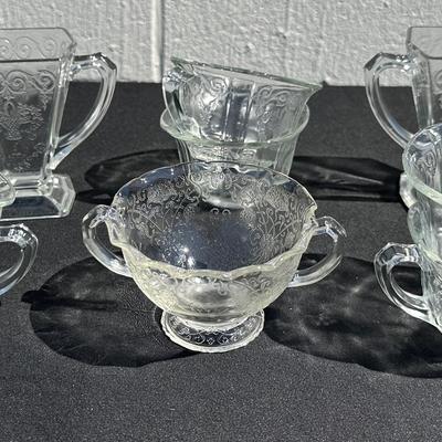 Lot Of Clear Decorative Pressed Glass Pieces 