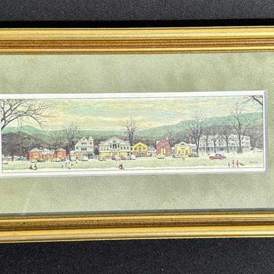 Norman Rockwell Print - "Main Street, Stockbridge" (Panoramic Winter Scene)