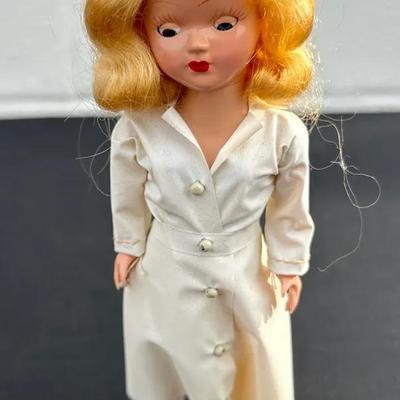 Vintage 1950s "Miss Curity" Nurse Doll - Hard Plastic, 7-8" Tall