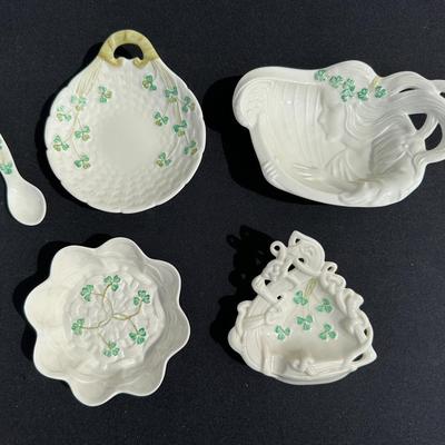 Belleek Shamrock Collection Lot of 5