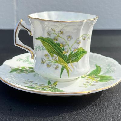 Hammersley & Co. Bone China Teacup and Saucer - Lily of the Valley Pattern