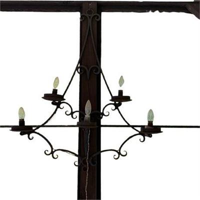Lot 054   
Hand-Forged Iron Five Light Chandelier