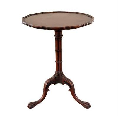 Lot 009   
Mahogany Pie Crust Edge Table, Tripod Footed With Ball And Claw Feet
