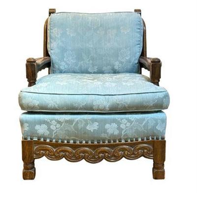 Lot 014   
Carved Upholstered Armchair