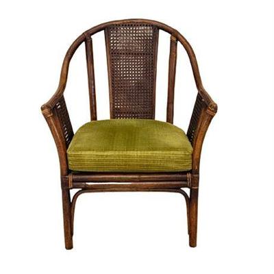 Lot 018-001  
Rattan and Caned Armchair, Vintage