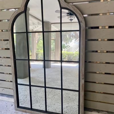 Sale Photo Thumbnail #70: Gavorrano Oversized  Uttermost Arch Mirror
Dimensions:
48”W x 1.97”D x 80”H
Condition: Like New