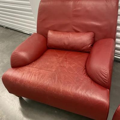 Vintage Red Leather Armchair