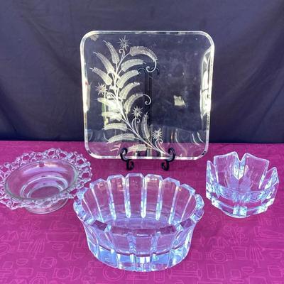 Retro Platter, Orrefors Princess Crystal Bowl, And Others