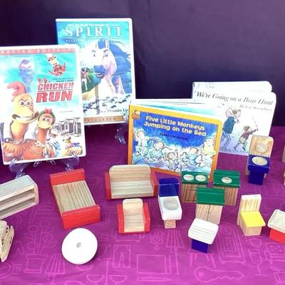 Vintage Wooden Handmade Doll House Furniture And More