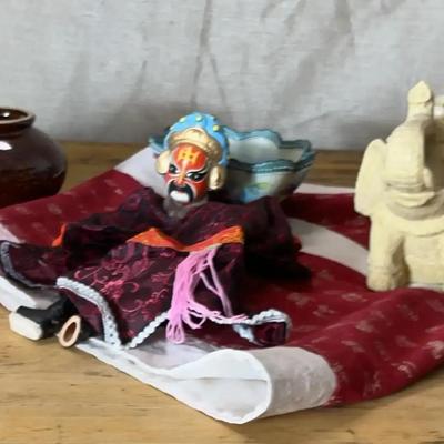 Asian Inspired Decor (Vintage Sandstone Elephant Candle Holder, Chinese Opera Doll, And More)