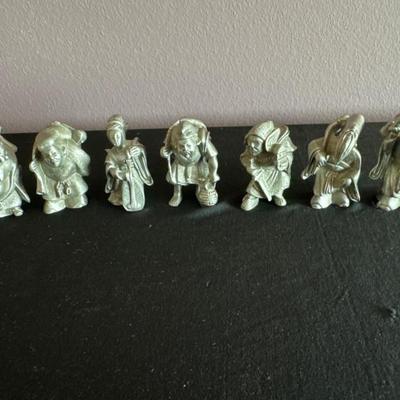 Qty 7 - Top Pewter Figurines w/ Buddah and Others	