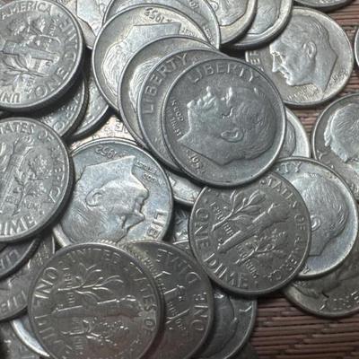 Qty 50 - Roosevelt 90% Silver	