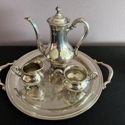 Reed Barton "Regent" Silverplate Tea Set and Platter	