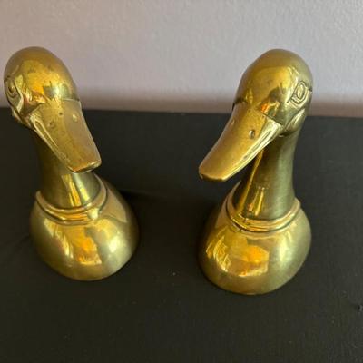 Duck Brass Bookends	