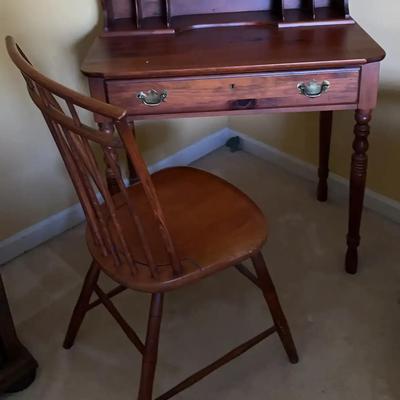 Classic Wooden Writing Desk with Matching Chair