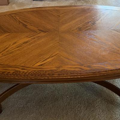Wooden Oval Coffee Table