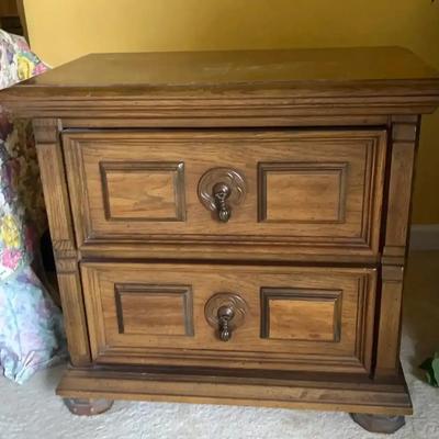 Wooden Two-Drawer Nightstand