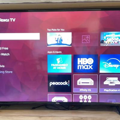 56" TCL Roku TV and Samsung Blu-ray Player