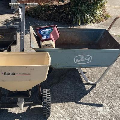 Queen Turf Wheelbarrow with Agri-Fab and Ortho Spreaders