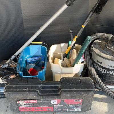 Car Maintenance Supplies with Shop Vac, Floor Jack, and Battery Charger