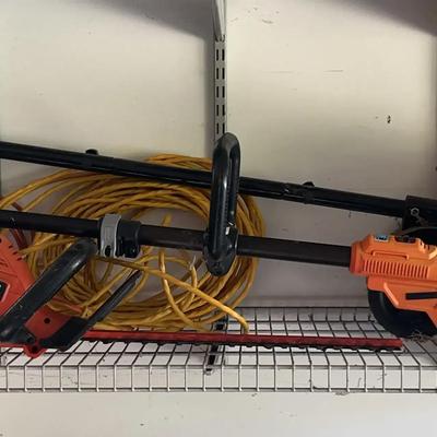 Black & Decker Power Tools with Weed Eater, Edger, and Gas Cans