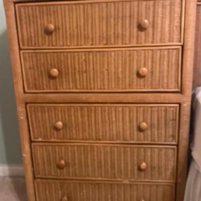 Five Drawer Wicker-Style Chest