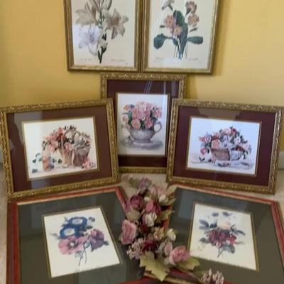 Collection of Framed Floral Wall Art Prints
